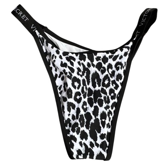 MWT Victorias Secret Leopard Print Bikini Bottom M Stretch Nylon Women's Swimwea - Picture 2 of 4